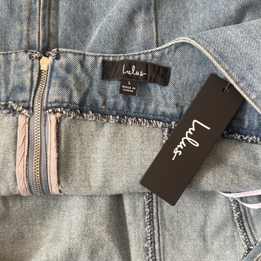 NWT Lulus denim jumper dress - Picture 4 of 6